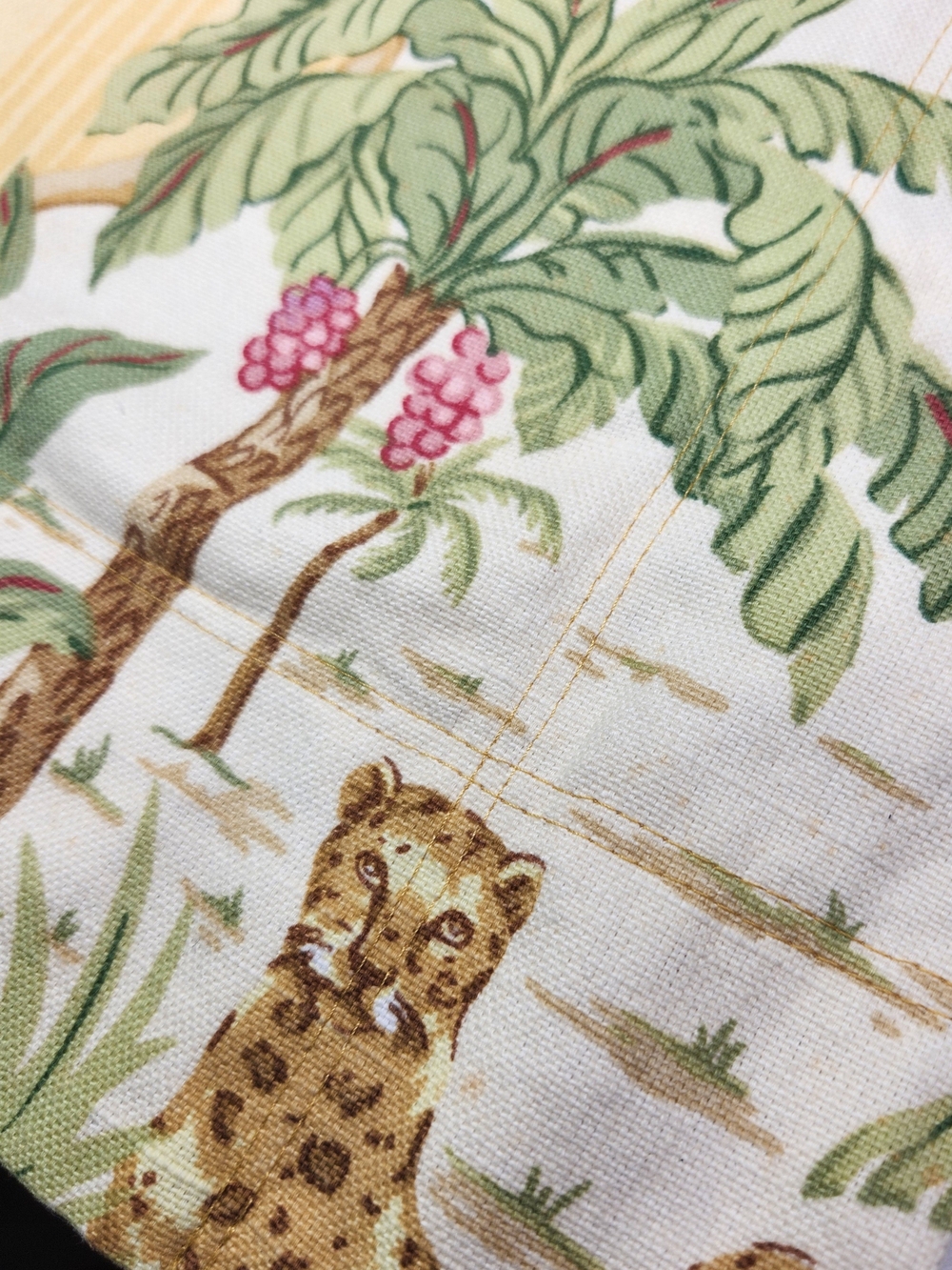 Vintage Safari Jungle Pillow Sham 25x25 | Giraffe Leopard Tropical Cottagecore - Picture 3 of 9